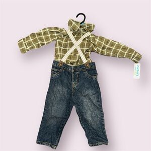 Carter’s 2-Piece Suspender Outfit | Baby Boy 24M NWT